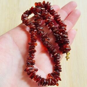 VTG Baltic Amber Necklace Genuine Beads Natural Authentic Real Genuine chunk 16"